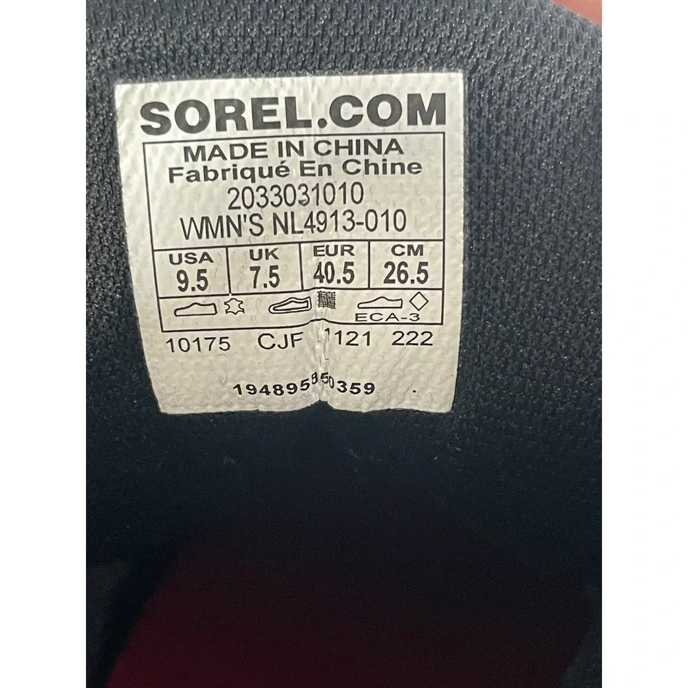 Sorel Out N About Wedge Bootie‎ Womens 9.5 Black Suede Waterproof Sneakers Boots